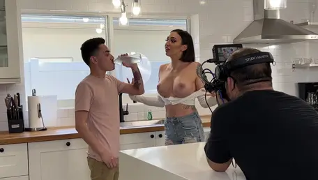 MyPervyFamily BTS: Moaning Brunette Seeks Relief