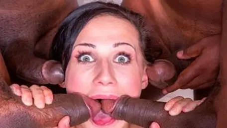Blacks on Sluts - Brunette Nicole Love wishes gangbang in HD